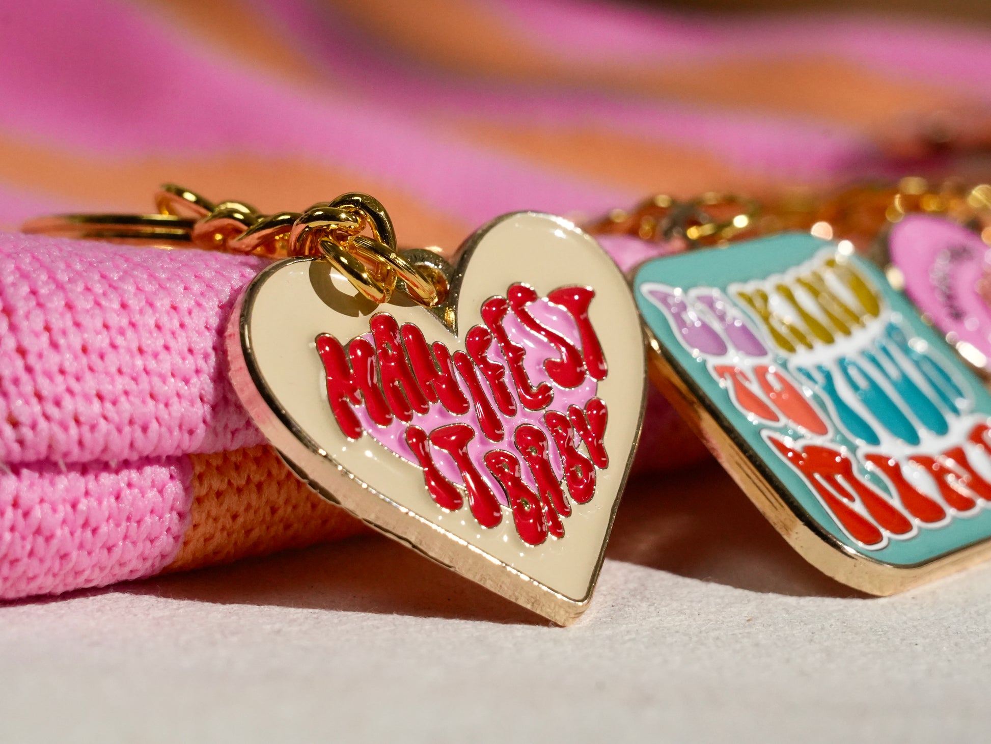 💓 "MANIFEST THAT" Heart Keychain